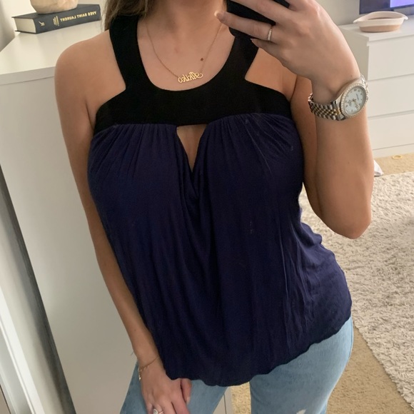 Ella Moss Tops - Ella Moss top black/ blue S